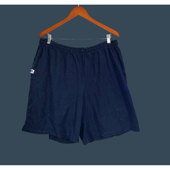 Russell Athletic Mens Navy Blue Elastic Waist Shorts XL - Picture 1 of 6